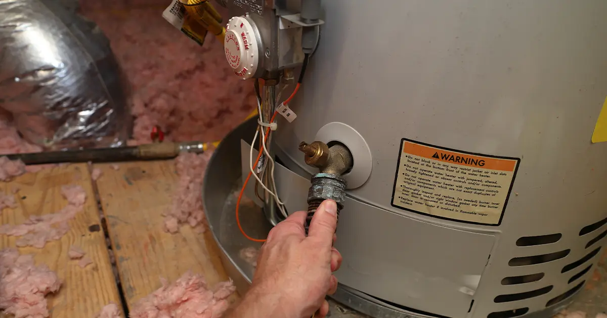 Licensed technician performing scheduled water heater maintenance in a Nampa, Idaho home